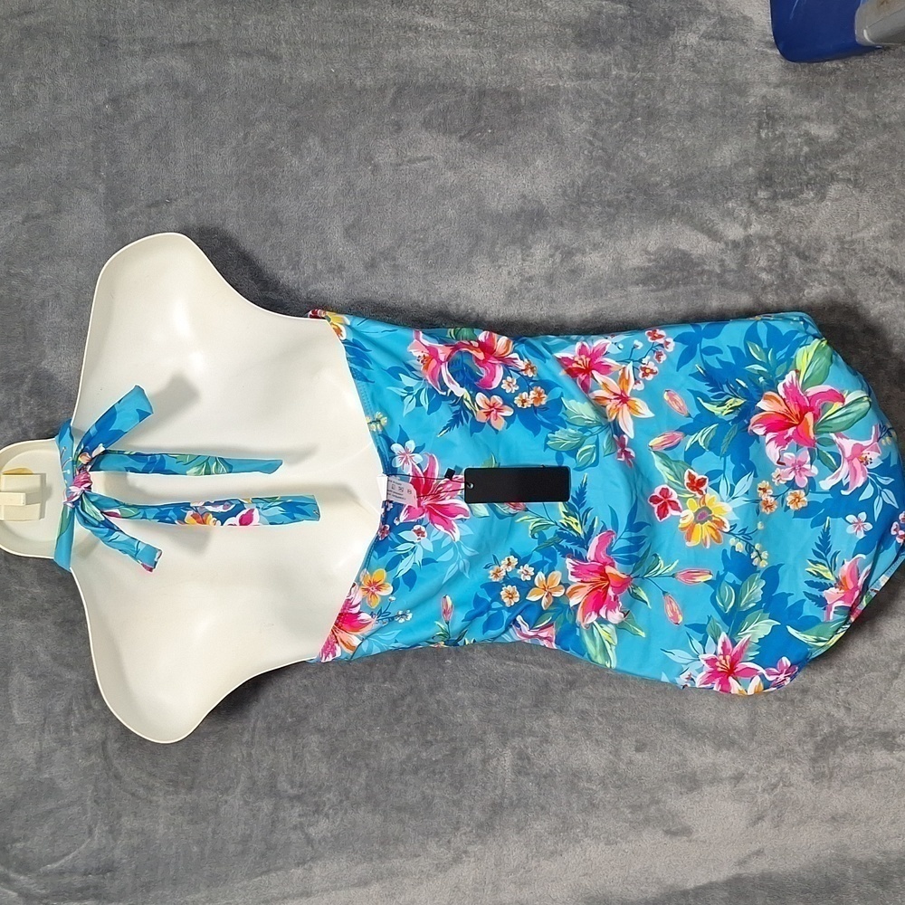 Tropica Floral Blue Women's One Piece Swimsuit - Picture 7 of 12
